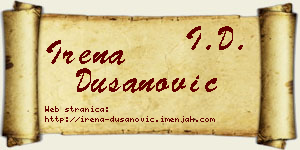 Irena Dušanović vizit kartica